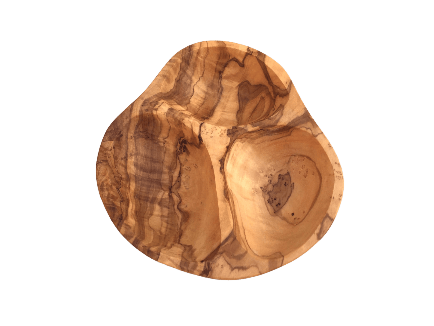 3 Compartment Olive Wood Serving Bowl - Só Verde