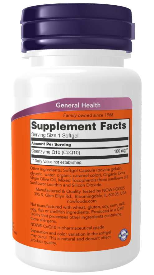 Cápsulas gelatinosas de CoQ10 100 mg