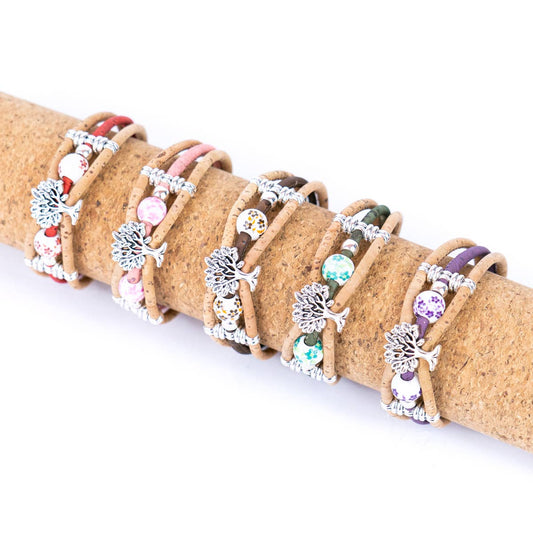 Cork handmade bracelet for women BR-108-MIX-5