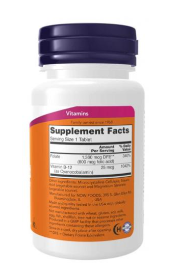Ácido Fólico 800 mcg com Vitamina B - Comprimidos