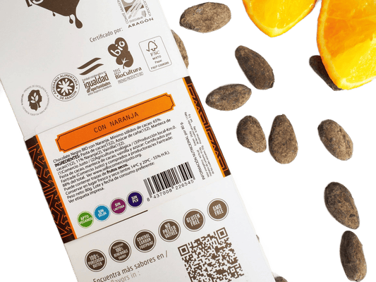 Box of Dark Chocolate Tablets with Orange - Só Verde