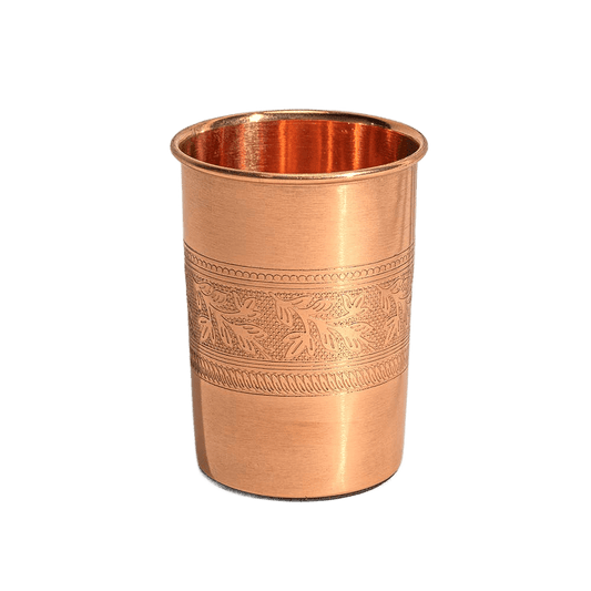 Copper Cup Flower Pattern Rim - Só Verde