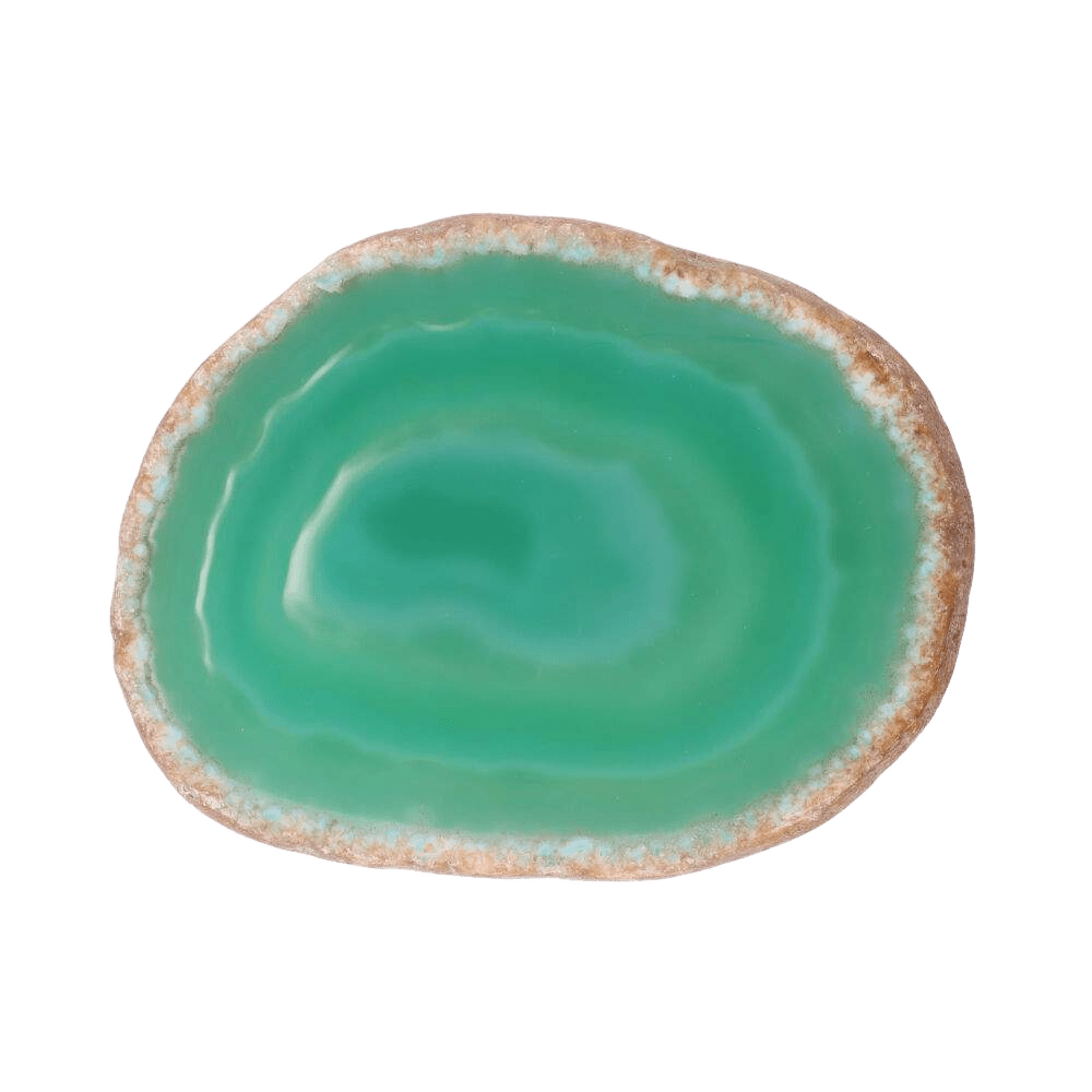 Medium Dyed Green Agate Plate - Só Verde
