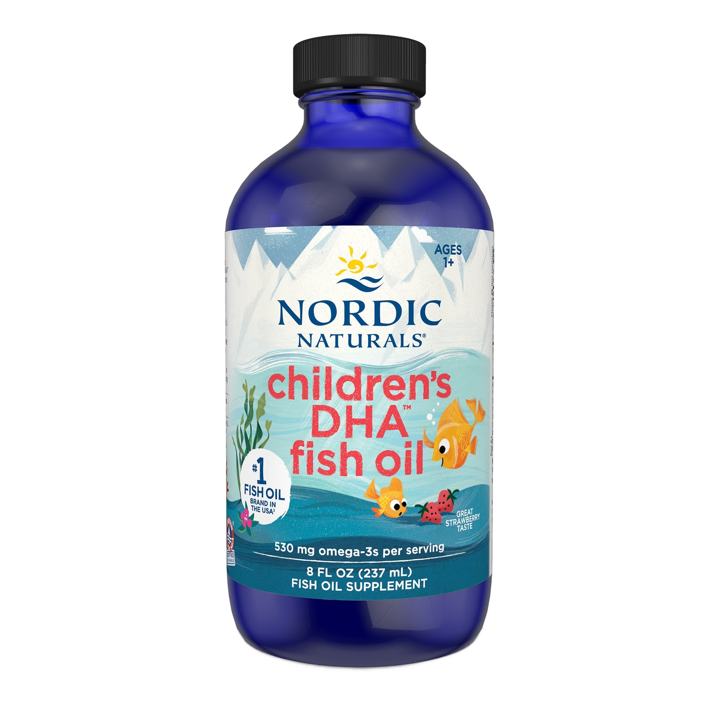 Children's DHA, 530mg Omega-3 Strawberry – 237 ml.