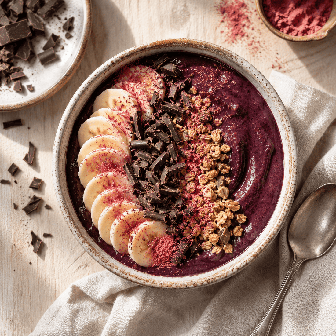Açaí & Azuki Energy Bowl with Dark Chocolate & Acerola Boost - Só Verde
