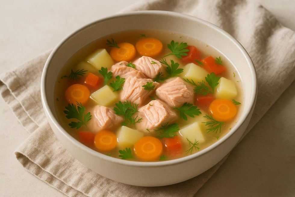 Light Canned Pink Salmon Soup - Só Verde
