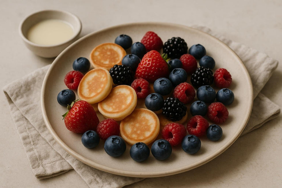 Pancakes with Condensed Milk and Berries - Só Verde