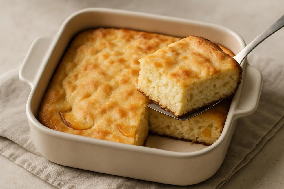 Peach Cottage Cheese Breakfast Bake - Só Verde