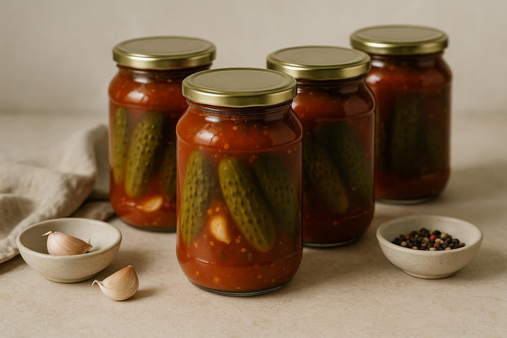 Pickled Cucumbers in Tomato Sauce for Winter
