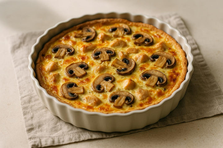 Quiche with Mushrooms and Chicken