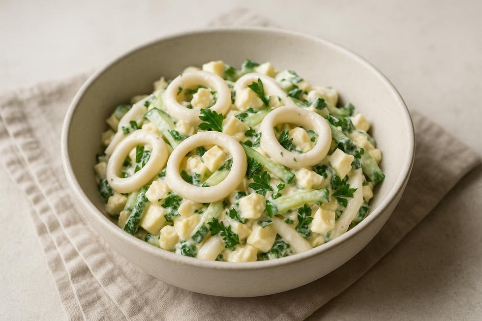 Squid Salad with Egg and Cucumber - Só Verde