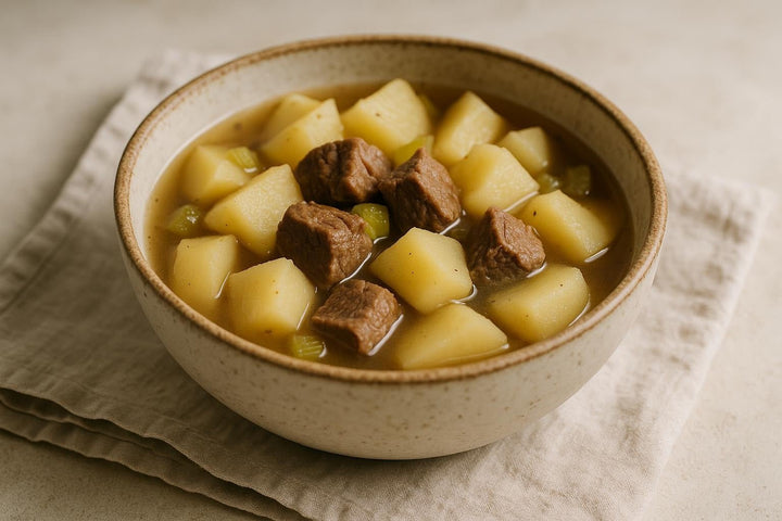 Stewed Potatoes with Meat in a Multicooker - Só Verde