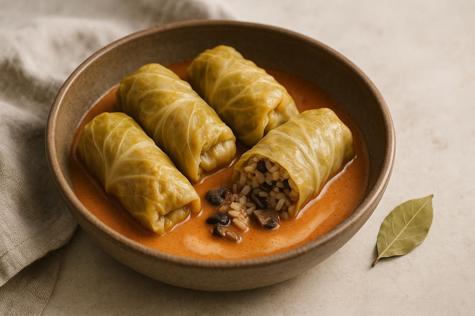 Vegetarian Cabbage Rolls Without Meat with Mushrooms - Só Verde