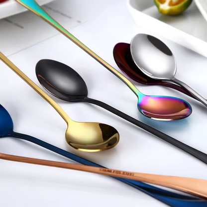 Long Spoon - 2 shapes - 4 colors - Coffee, Tea, Ice cream
