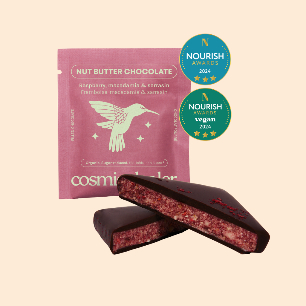 Box of 4 nut butter chocolates - Raspberry
