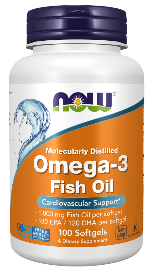 Omega-3 Fish Oil, Molecularly Distilled Softgels