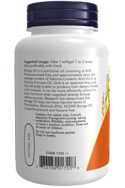 Óleo de Borragem 1000 mg Cápsulas gelatinosas