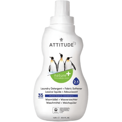 2-in-1 Laundry Detergent and Fabric Softener with Plant and Mineral-Based Ingredients 1.05 Litres Mountain Essential - Só Verde