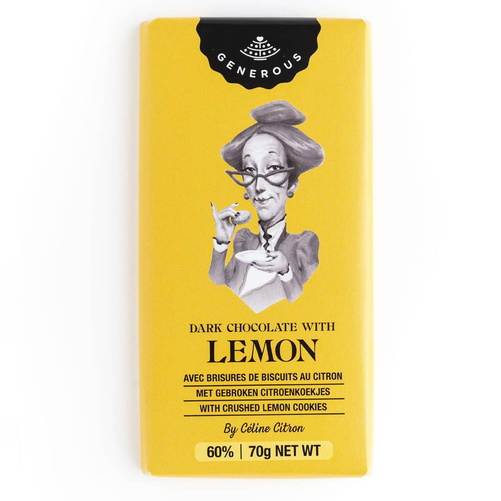 Dark chocolate with lemon shortbread chips - 70g