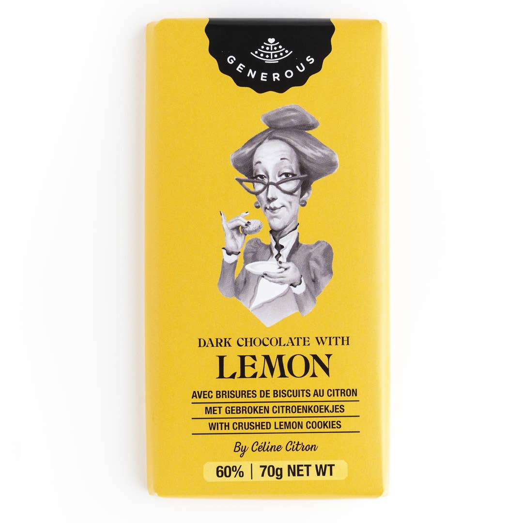 Dark chocolate with lemon shortbread chips - 70g