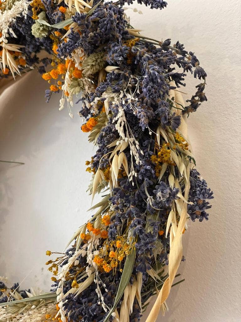 Lavender wreath and other dried flowers