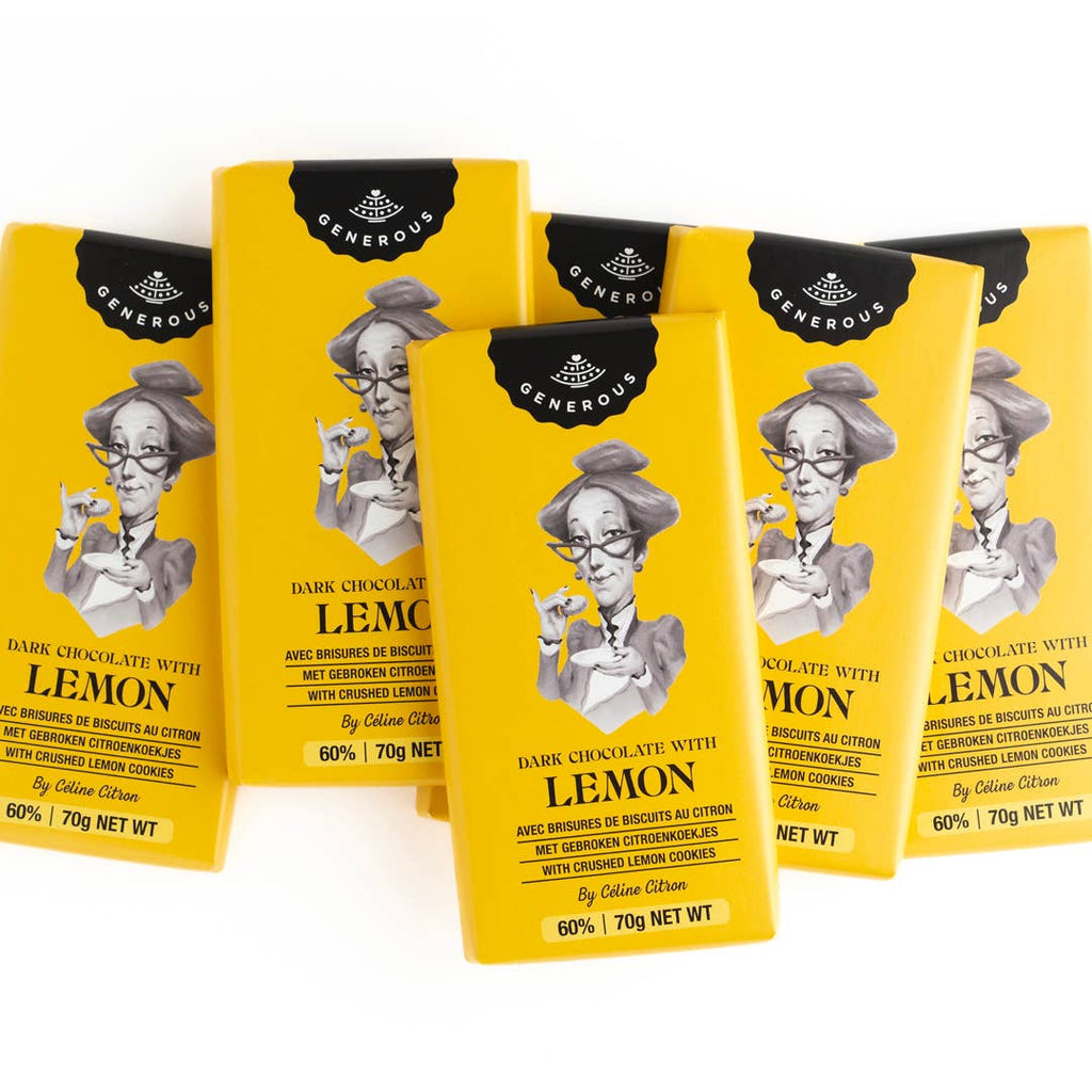 Dark chocolate with lemon shortbread chips - 70g