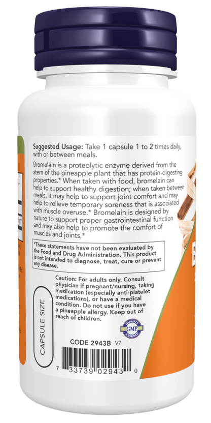 Cápsulas vegetais de bromelaína 500 mg
