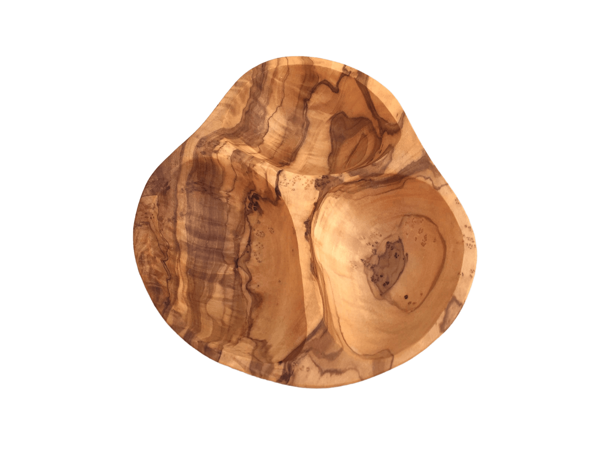 3 Compartment Olive Wood Serving Bowl - Só Verde