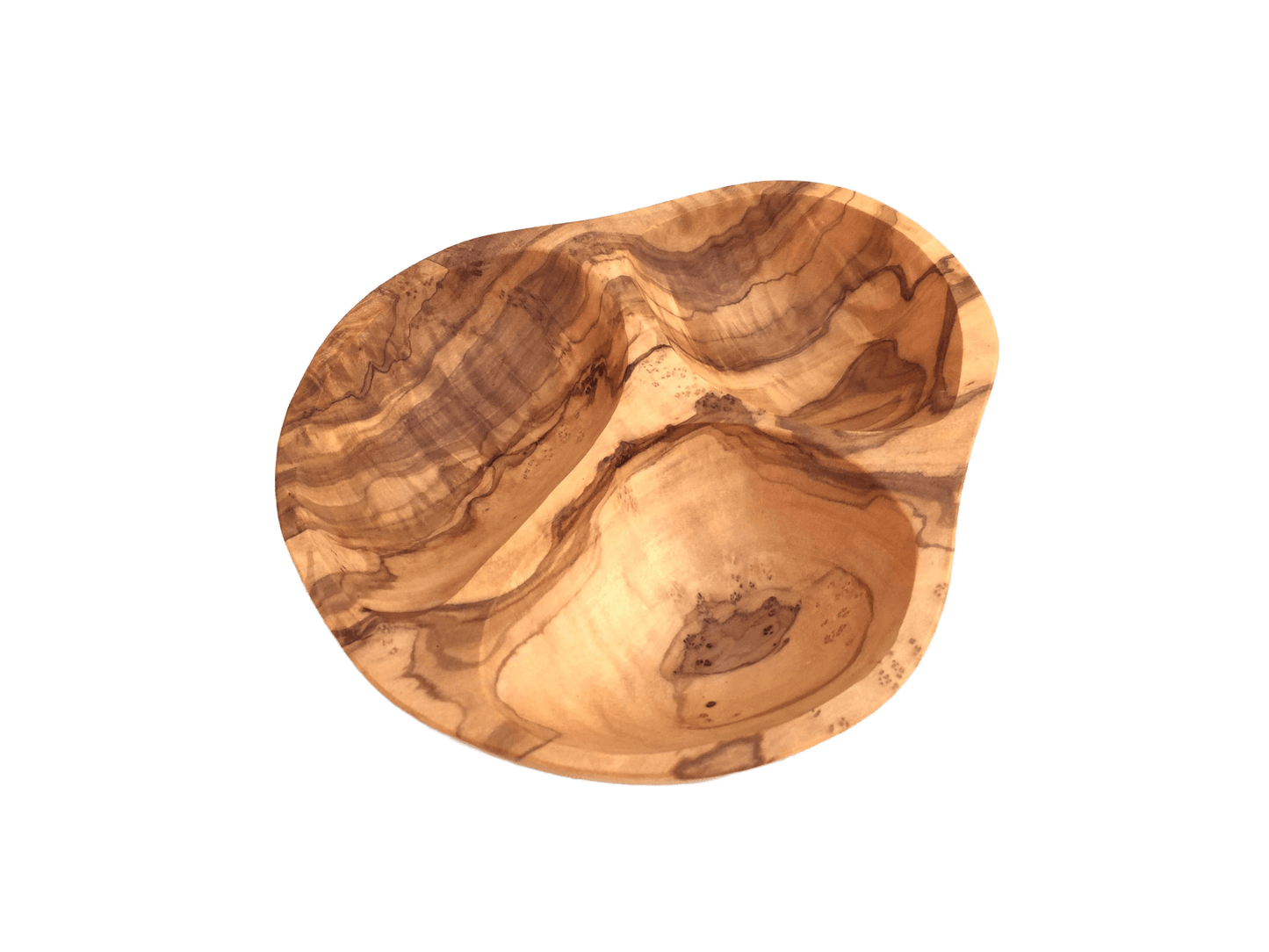 3 Compartment Olive Wood Serving Bowl - Só Verde