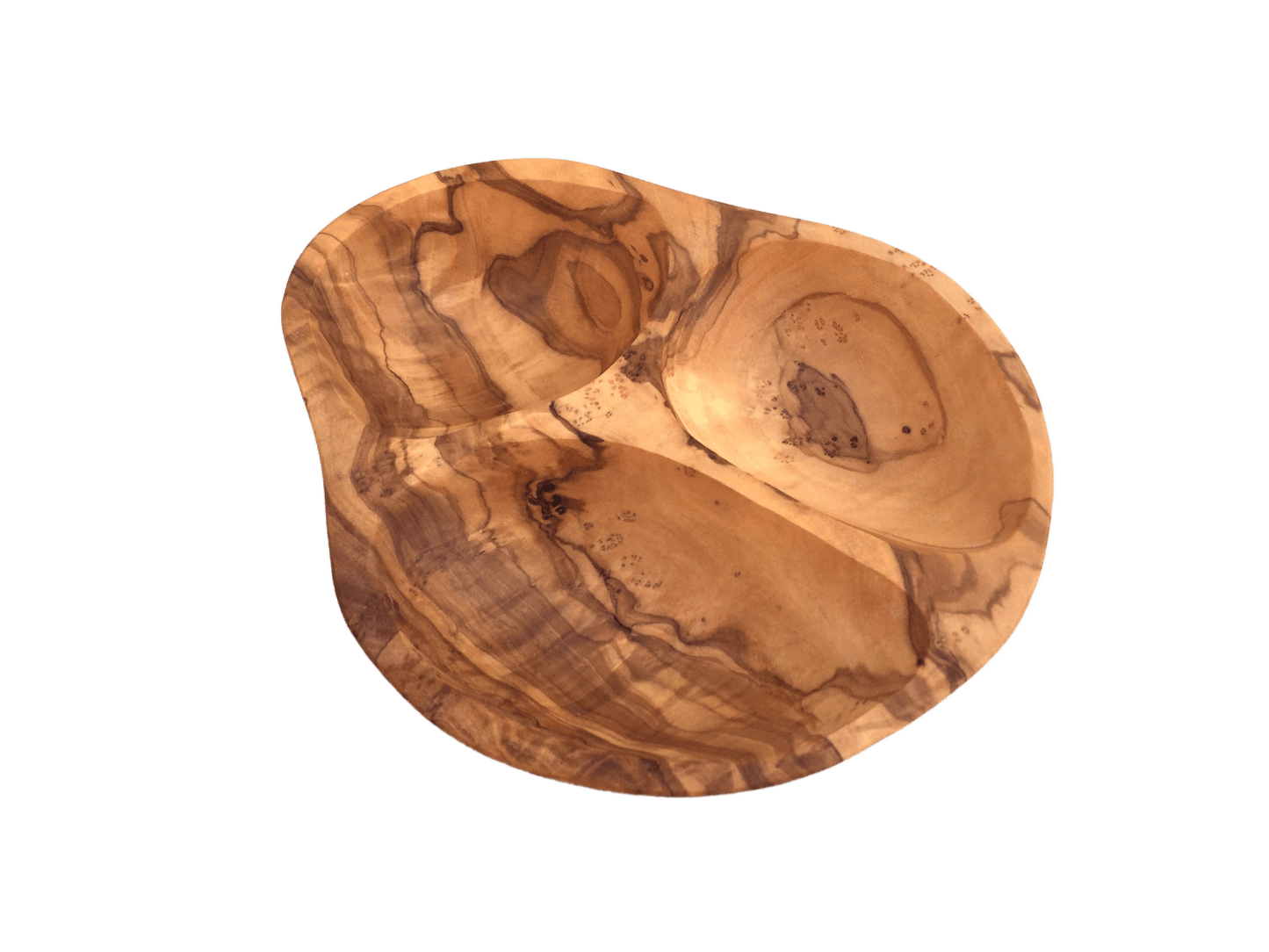 3 Compartment Olive Wood Serving Bowl - Só Verde