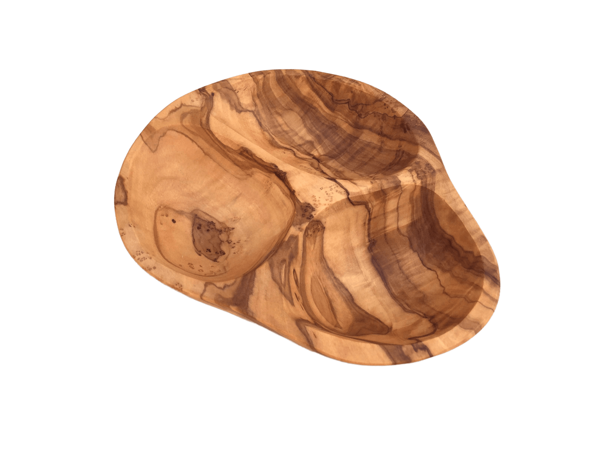 3 Compartment Olive Wood Serving Bowl - Só Verde