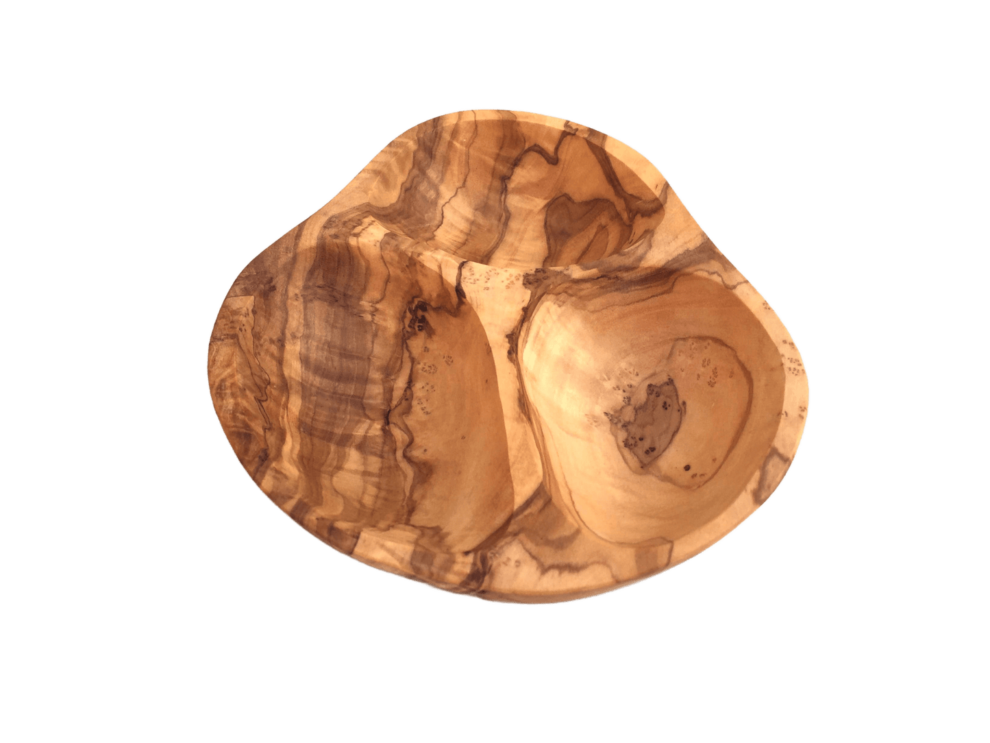 3 Compartment Olive Wood Serving Bowl - Só Verde
