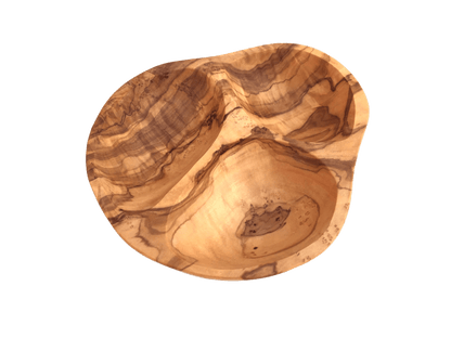 3 Compartment Olive Wood Serving Bowl - Só Verde