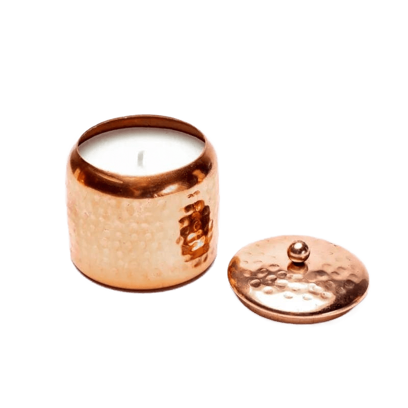 3-Scented Candle Set Copper with Lid Vata-Pitta-Kapha - Só Verde
