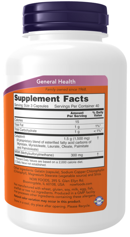 Cápsulas de Celadrin® e MSM 500 mg