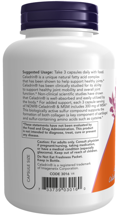 Cápsulas de Celadrin® e MSM 500 mg