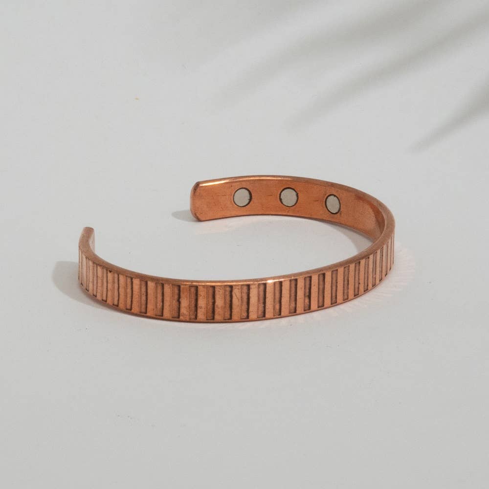 Especialista em Ayurveda bv Pulseira de Saúde em Cobre com 6 Ímanes (e)