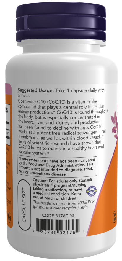 Cápsulas vegetais de CoQ10 200 mg