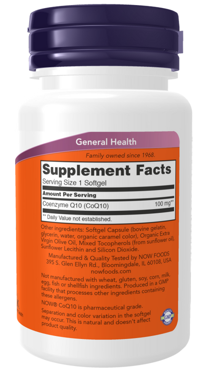 Cápsulas gelatinosas de CoQ10 100 mg