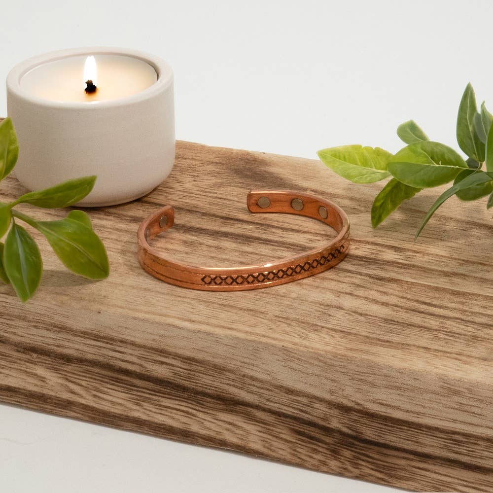 Especialista em Ayurveda bv Pulseira de Saúde em Cobre com 6 Ímanes (f)