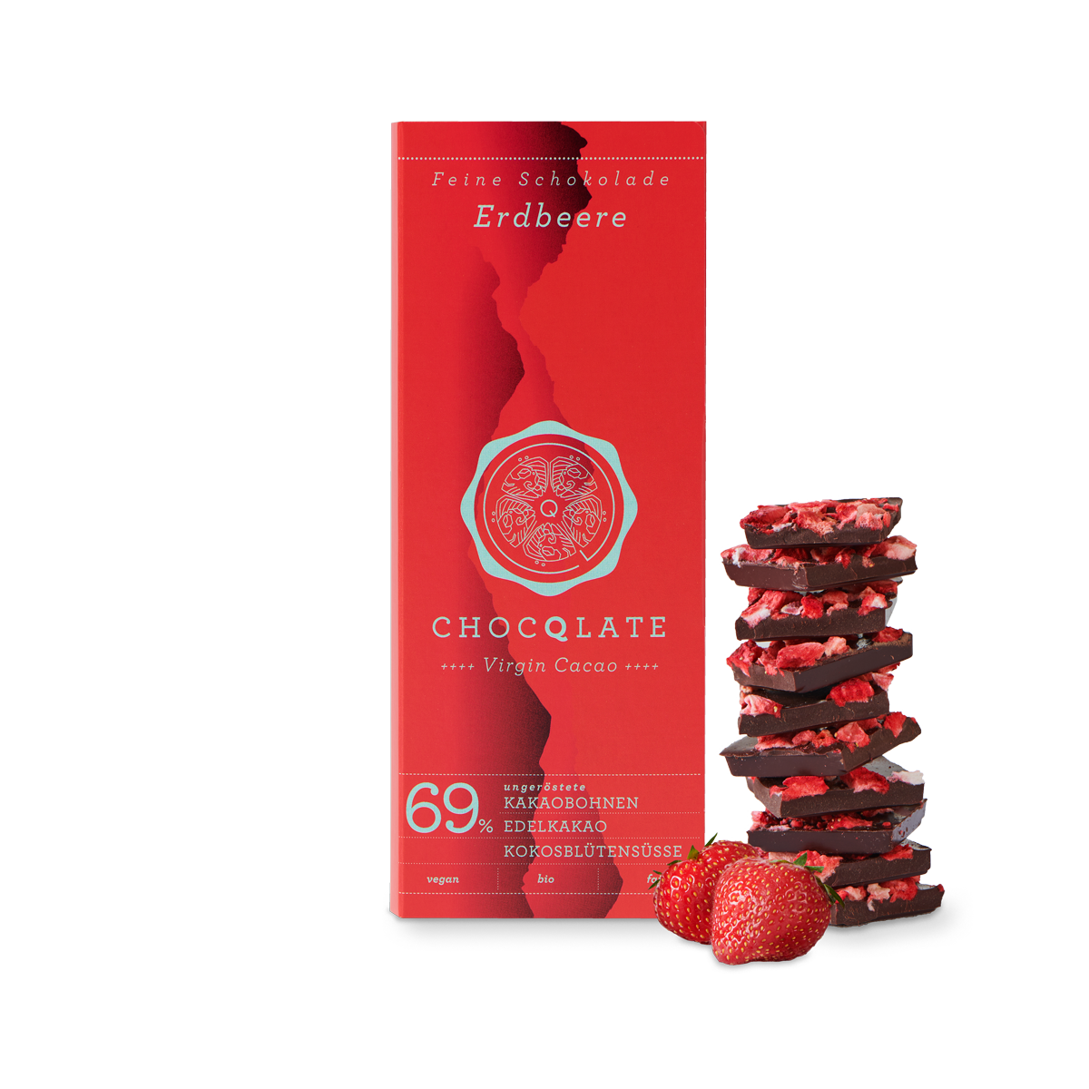 Chocqlate Schokolade Orgânico Erdbeere