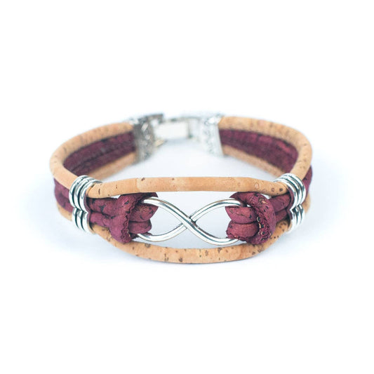 Colored cork thread Handmade  Cork Bracelet BR-288-MIX-5