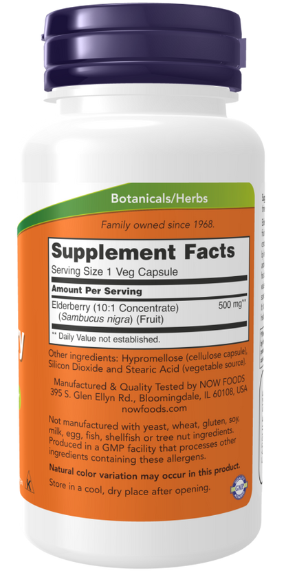 Cápsulas vegetais de sabugueiro 500 mg