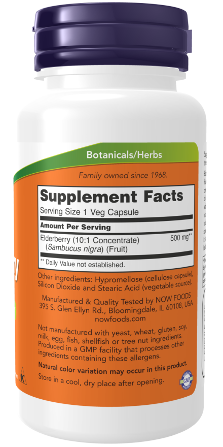 Cápsulas vegetais de sabugueiro 500 mg