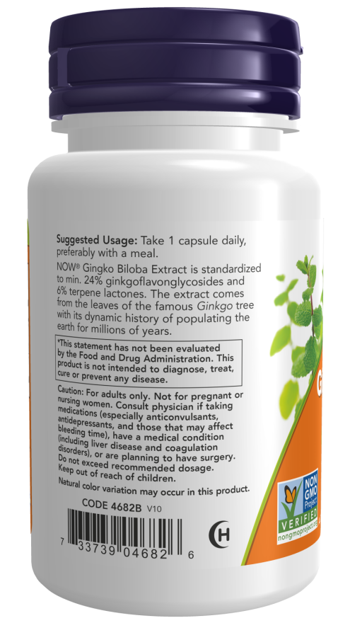 Ginkgo Biloba, Cápsulas Vegetais de Dupla Potência 120 mg