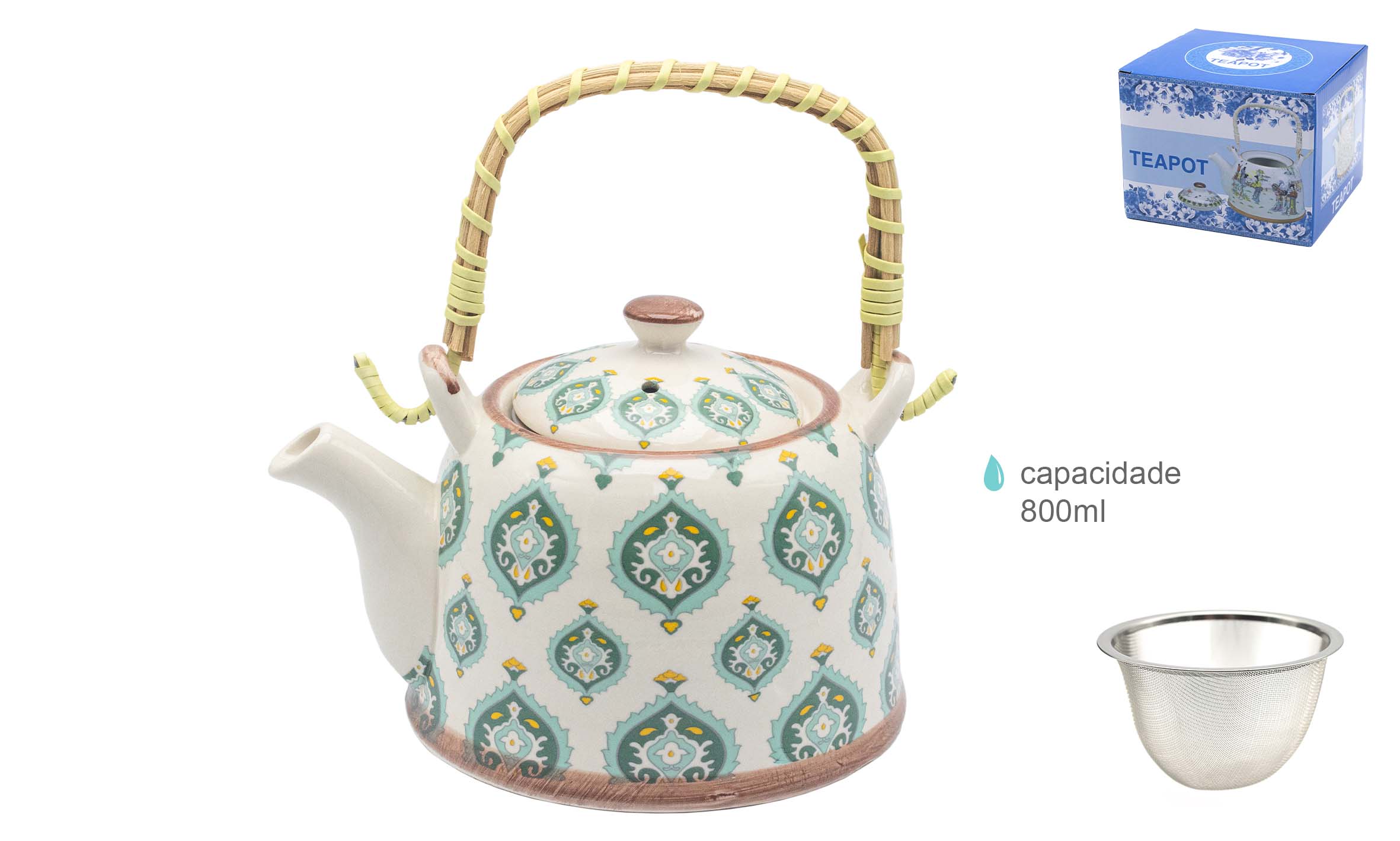 Ceramic Teapot Dec. 800 ml - 16.5x11.2cm