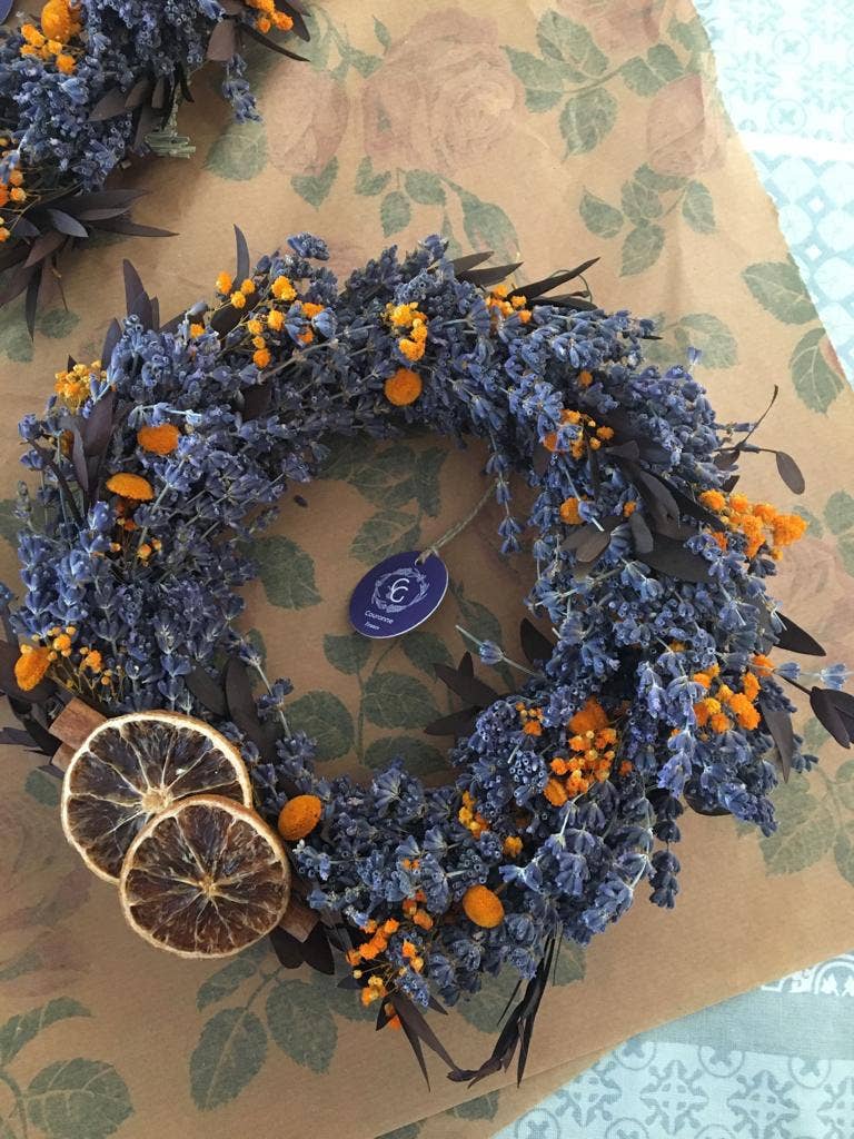 Lavender wreath and other dried flowers