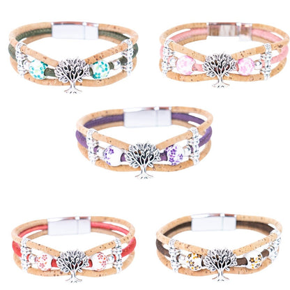 Cork handmade  bracelet for women BR-108-MIX-5