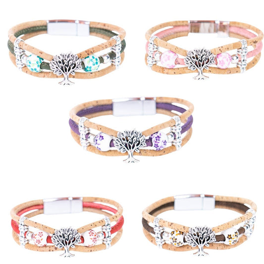 Cork handmade  bracelet for women BR-108-MIX-5
