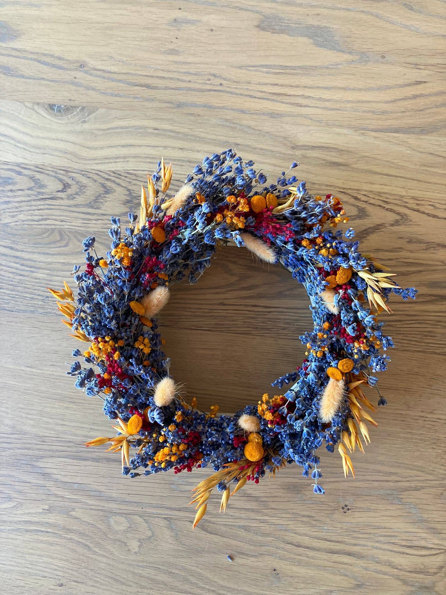Lavender wreath and other dried flowers